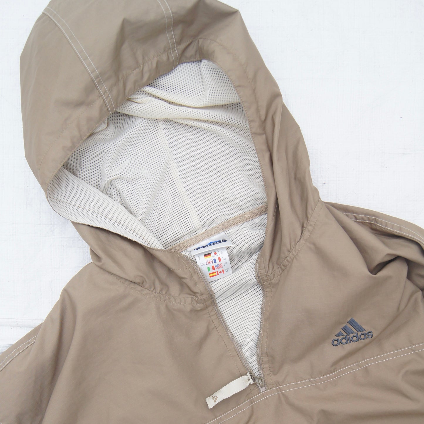 90's adidas hooded halfzip Windbreaker [S/M]